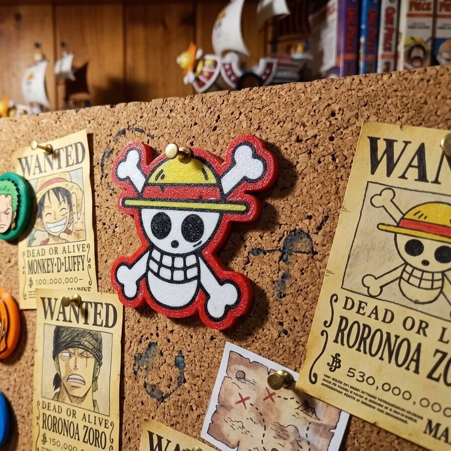 Emblema Piratas del Sombrero de Paja (One Piece) - Figura Decorativa Impresa en 3D (PLA Reciclado)
