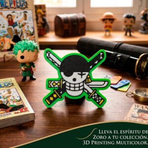 Jolly Roger Roronoa Zoro (One Piece) imán en impresión 3D